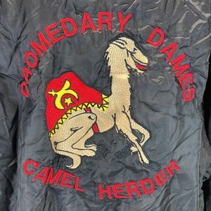 ⭐️Vintage westark Midian camel herders embroidered flannel lined bomber jacket L